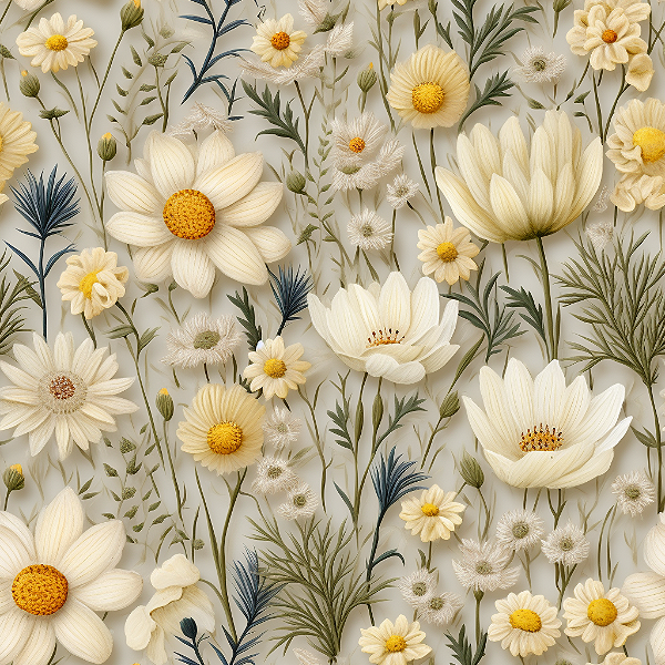 D2695 - Milk Floral Daisies