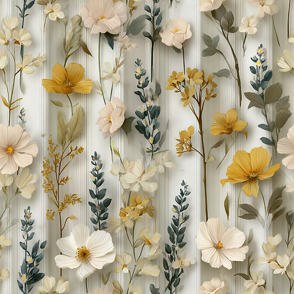D2697 - Milk Floral Flores Listradas