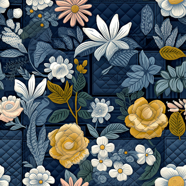 D2699 - Nave Quilt Rosas Amarelas