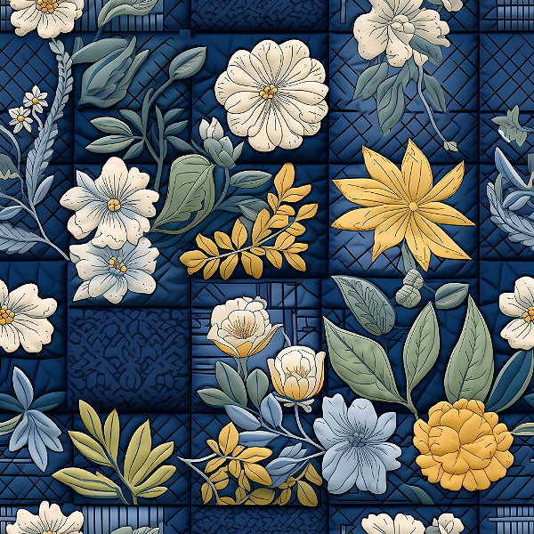 D2701 - Nave Quilt Ramos Amarelos