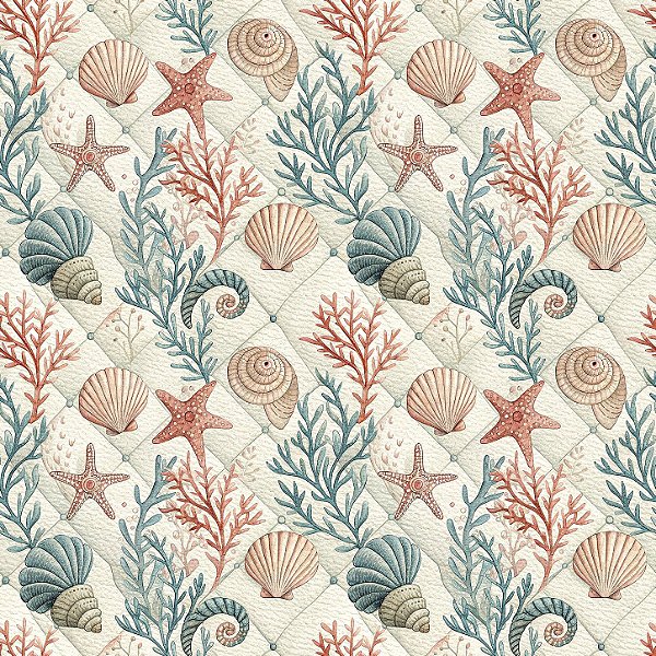 D2706 - Patch Oceano Conchas e Estrelas