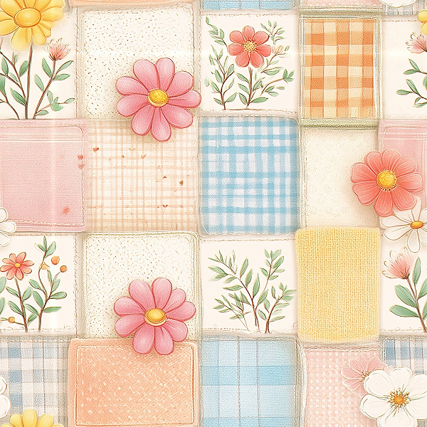 D2849 - Pastel Pet Flores Patch Pastel