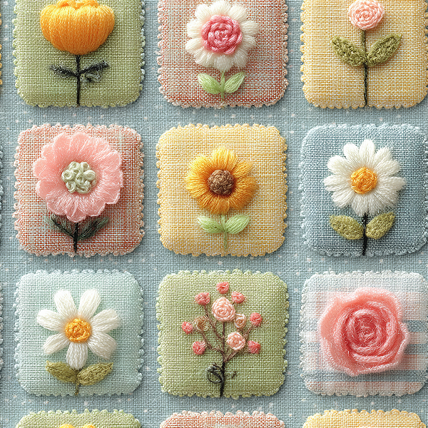 D2733 - Amor de Bordado Patch Margaridas