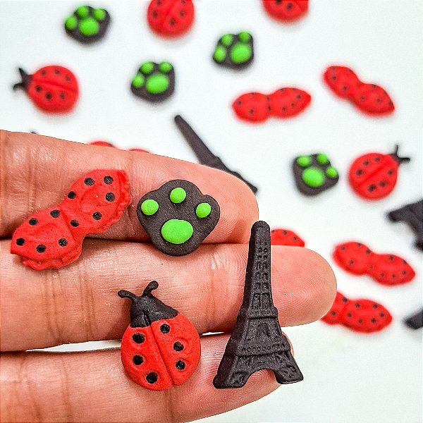 Mix de Confeitos Comestíveis Tema Ladybug 30 unidades