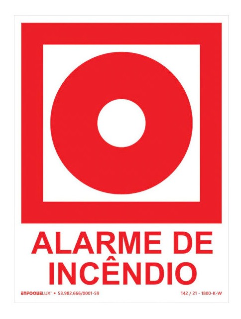 Placa de Sinalização Alarme de Incêndio Pvc - E2