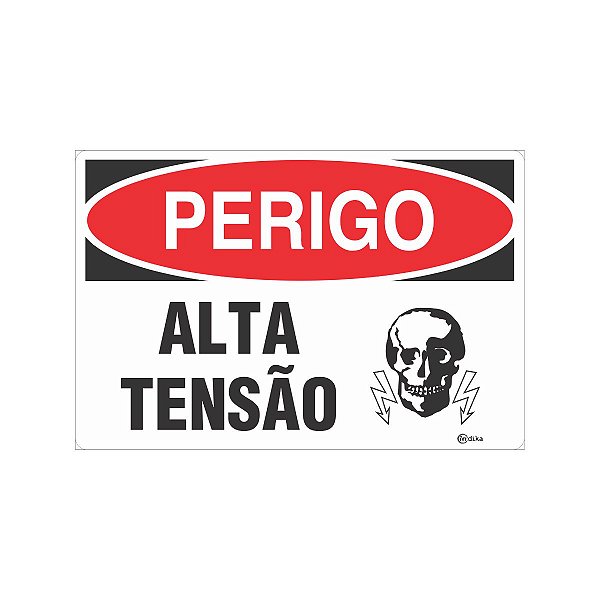 Placa Perigo Alta Tensão 20 x 30