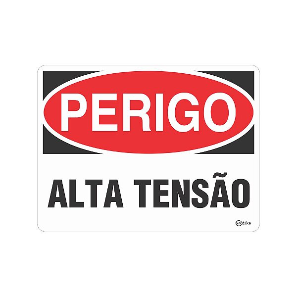 Placa Perigo Alta Tensão 15x20