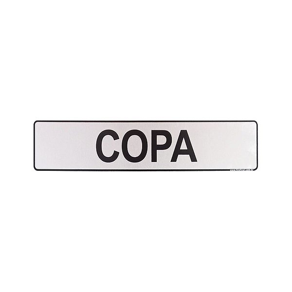 Placa Acrílica Informativa para  Copa  25 x 5 cm Autoadesiva