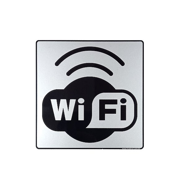 Placa Acrilica Sinalização para Zona WiFi 15x15 Autoadesiva