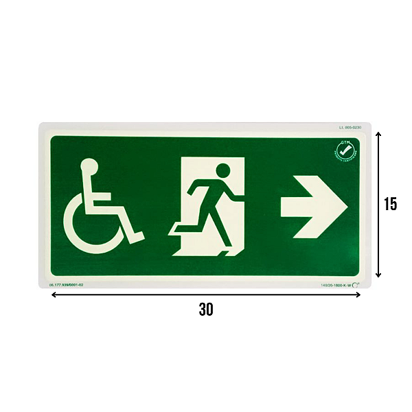 Placa Saída de Emergência Deficiente Direita - S15
