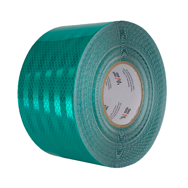 Fita Adesiva Refletiva Prismática Auto 100 mm X 03 Metros - Verde