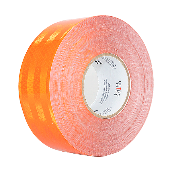 Fita Adesiva Refletiva Prismática Auto 50 mm X 02 Metros - Laranja