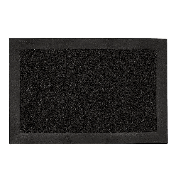 Tapete Antiderrapante Capacho Higiênico Sanitizante 38cm x 58cm - Preto