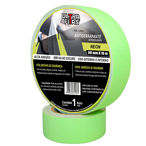 Fita Antiderrapante 50 mm X 15 metros - Neon Vagalume