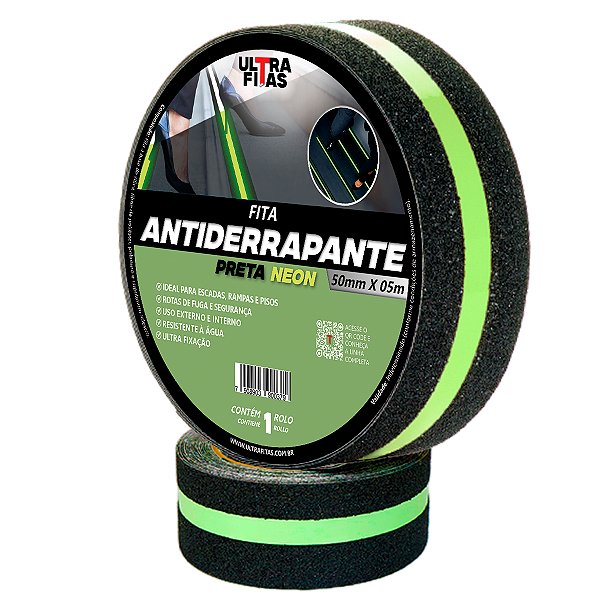 Faixa Fita Lixa Antiderrapante Adesiva 50 mm X 05 metros - Amarela