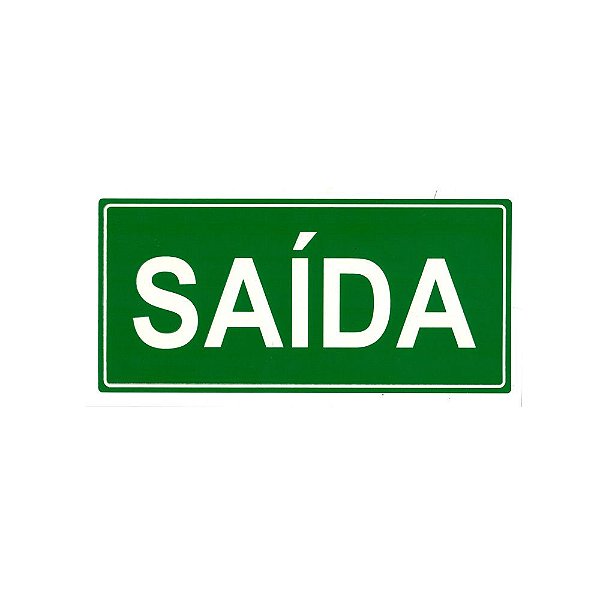Placa de Sinalização Adesiva Pvc Indicativa Saída - S12