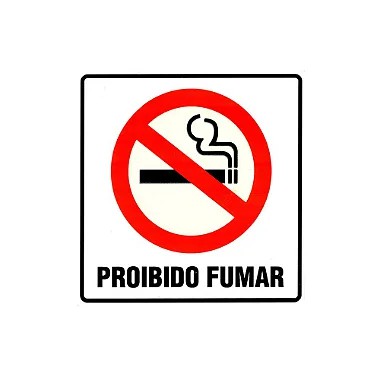 Placa de Sinalização Adesiva Proibido Fumar - P1