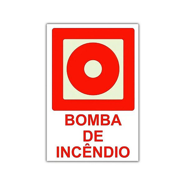 Placa Sinalização Adesiva Pvc Botoeira Bomba de Incêndio - E3