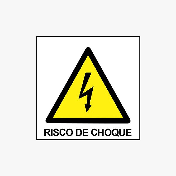Placa de Sinalização Adesiva Alerta Risco de Choque Pvc - A5