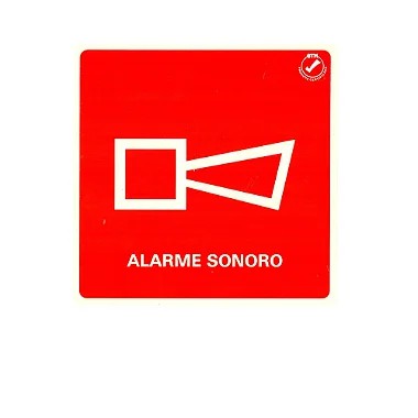 Placa de Sinalização Adesiva Alarme Sonoro Pvc  - E1