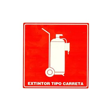 Placa Sinalização Adesiva Extintor Tipo Carreta - E11
