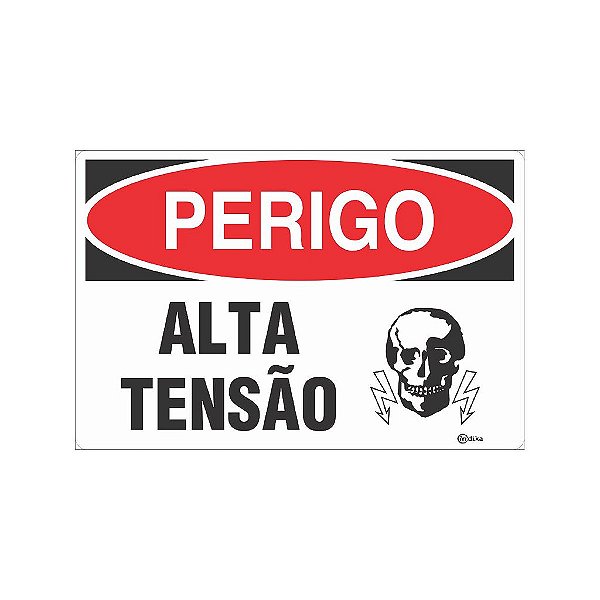 Placa Perigo Alta Tensão 20 x 30