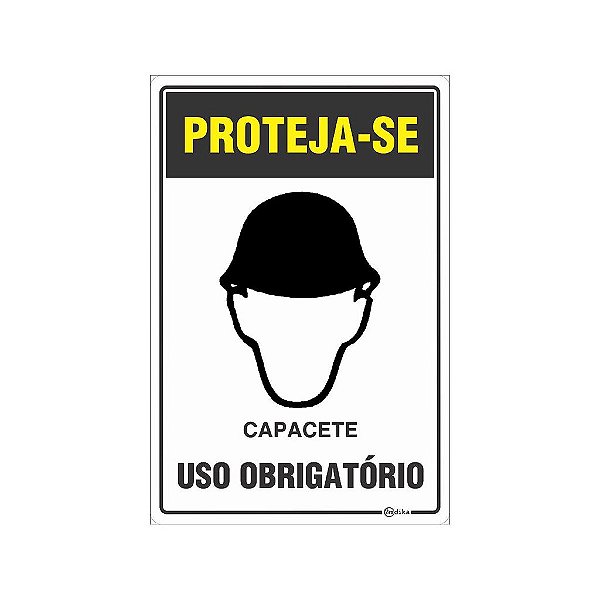 Placa E.P.I. Capacete 20 x 30