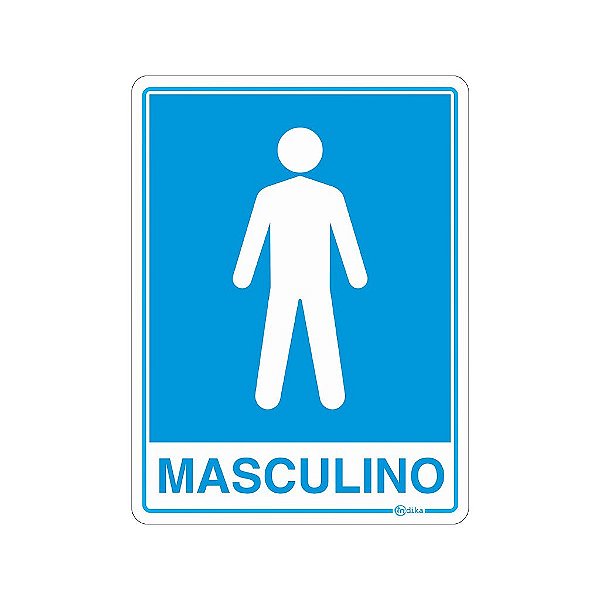 Placa Sinalização Sanitário Masculino 15x20cm Adesiva