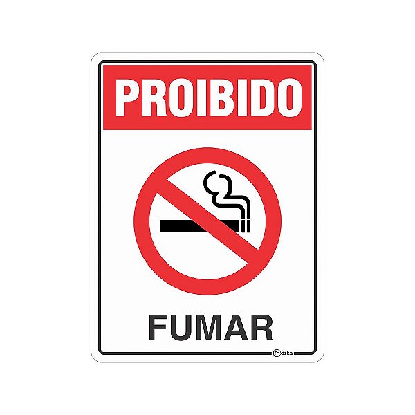 Placa Proibido Fumar 15x20