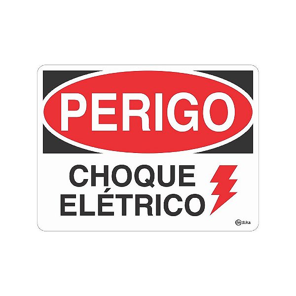 Placa Perigo Choque Elétrico  15x20