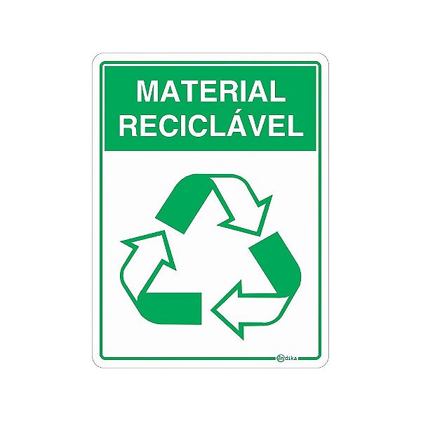 Placa Material Reciclável - Vinil Adesivo  15x20