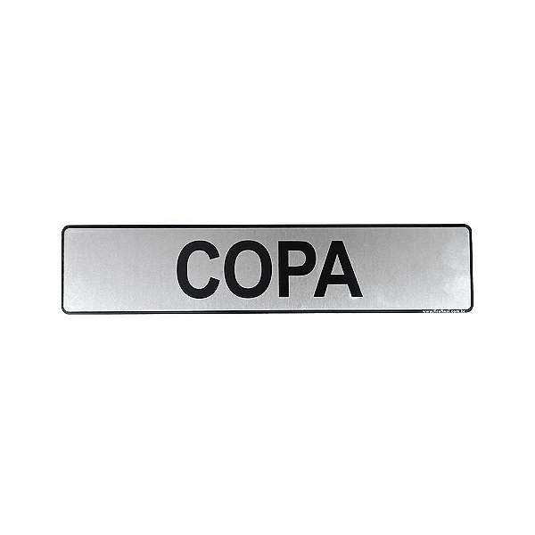 Placa Adesiva Informativa Copa 25x5 em Aluminio