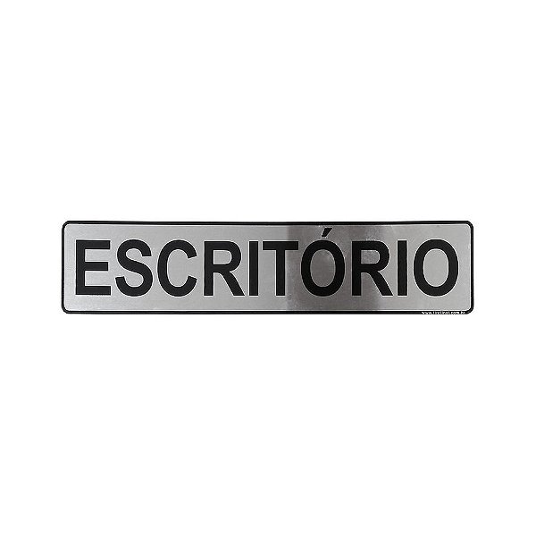 Placa Adesiva Informativa Escritório 25x5 em Aluminio