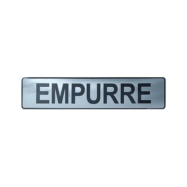 Placa Adesiva Informativa Empurre 25x5 em Aluminio