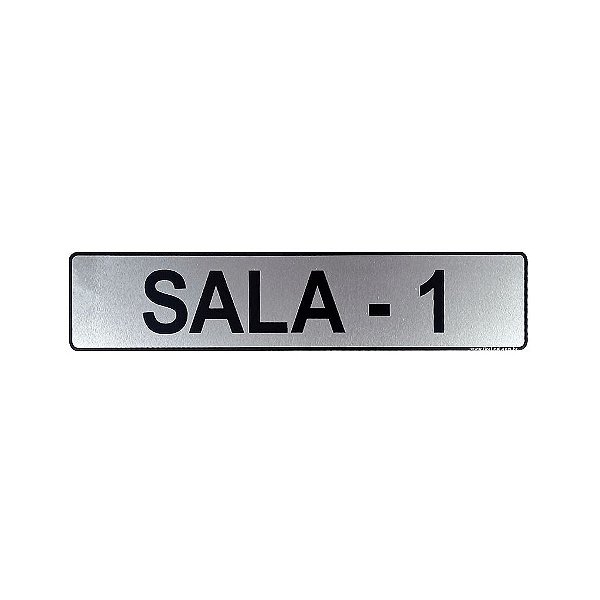 Placa Sinalização Sala 1 25 x 5 - Aluminio Adesiva
