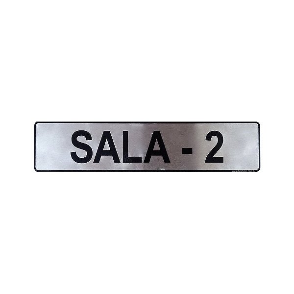 Placa Sinalização Sala 2 25 x 5 - Aluminio Adesivo