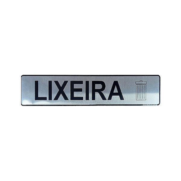 Placa Sinalização Lixeira 25 x 5 - Aluminio Adesivo