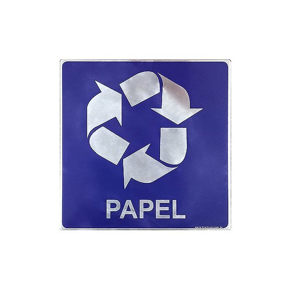 Placa Sinalização Reciclável Papel 15x15 - Aluminio Adesiva