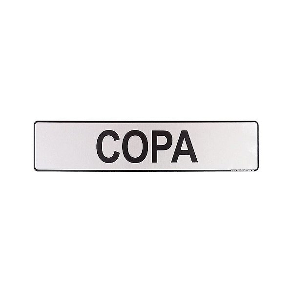 Placa Acrílica Informativa para  Copa  25 x 5 cm Autoadesiva