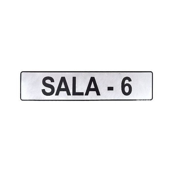 Placa Sala 6 25 x5 - Acrílico