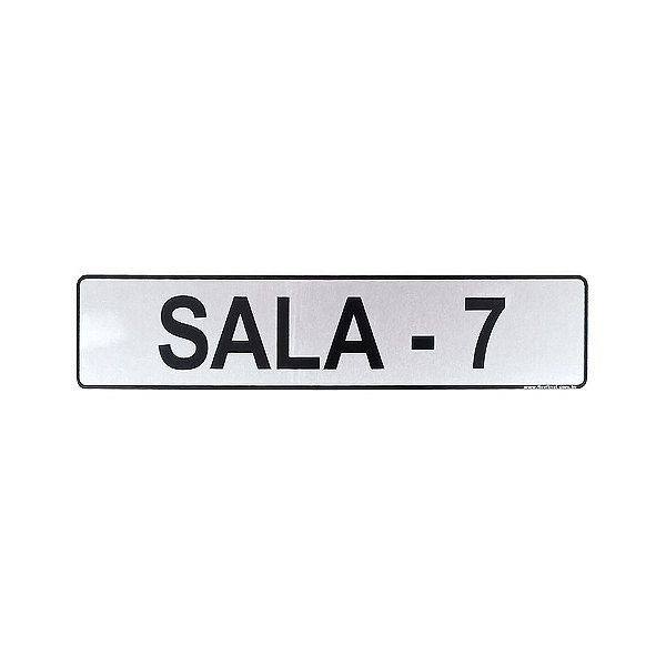 Placa Acrílico Informativa para Sala 7 25 x 5 cm Adesiva