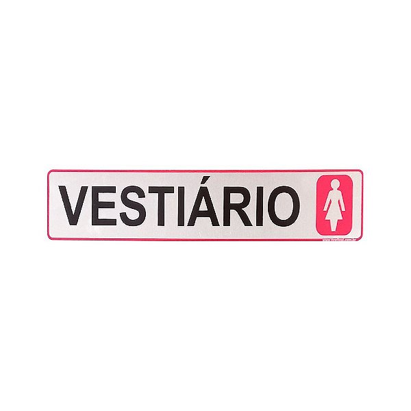 Placa Vermelho Vestiário 25 x 5 - Acrílico