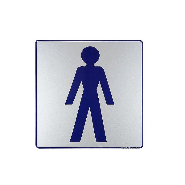 Placa Acrilica Informativa para Sanitário Masculino 15x15 Autoadesivo