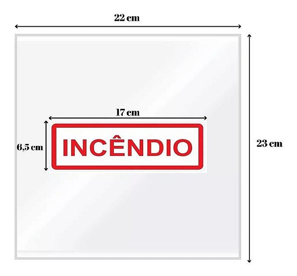 Visor Acrílico Para Abrigos Hidrante 23x23cm Com Adesivo