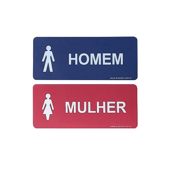 Placa Mulher/Homem 12,5 x 5 - Acrílico
