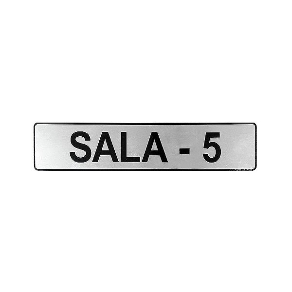 Placa Sala 5 25 x 5 - Acrílico