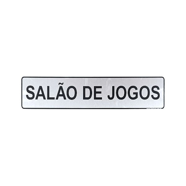 Placa Salão de Jogos 25 x 5 - Acrílico