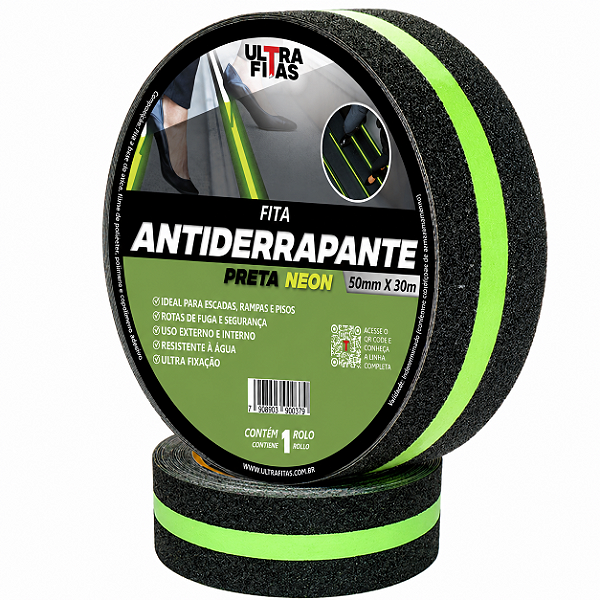 Faixa Fita Lixa Adesiva Antiderrapante 50 mm X 30 metros - Faixa Fotoluminescente - Vagalume