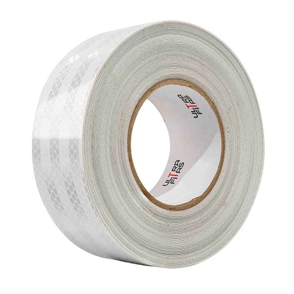 Fita Adesiva Refletiva Prismática Auto 50 mm X 02 Metros - Branca