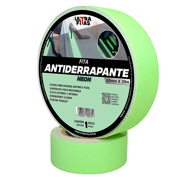 Faixa Fita Antiderrapante 50 mm X 20 metros - Toda Neon - Vagalume
